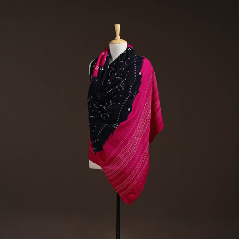 Kutch handwoven bandhani merino wool shawl 06 - handcrafted