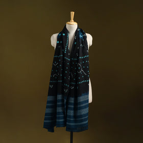 Kutch handwoven bandhani merino wool shawl 19 - handcrafted