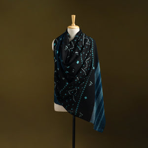 Kutch handwoven bandhani merino wool shawl 19 - handcrafted