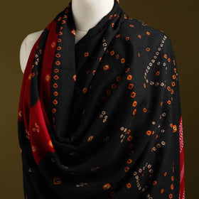 Kutch handwoven bandhani merino wool shawl 20 - handcrafted