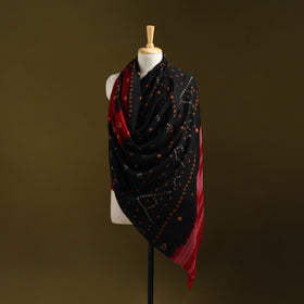 Kutch handwoven bandhani merino wool shawl 20 - handcrafted