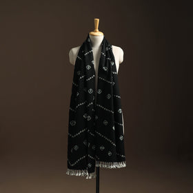 Kutch handwoven bandhani woolen shawl 71 - handcrafted