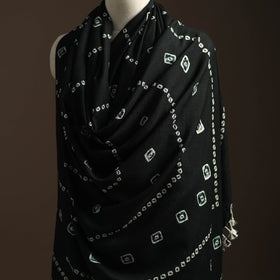 Kutch handwoven bandhani woolen shawl 71 - handcrafted