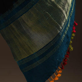 Kutch handwoven bandhani woolen shawl with zari border 55
