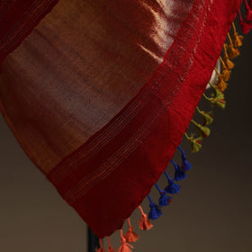 Kutch handwoven bandhani woolen shawl with zari border 56