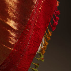 Kutch handwoven bandhani woolen shawl with zari border 56