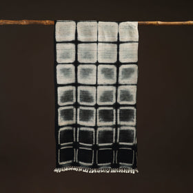 Kutch handwoven clamp dyed merino wool x katia silk shibori