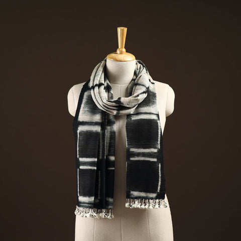 Kutch handwoven clamp dyed merino wool x katia silk shibori