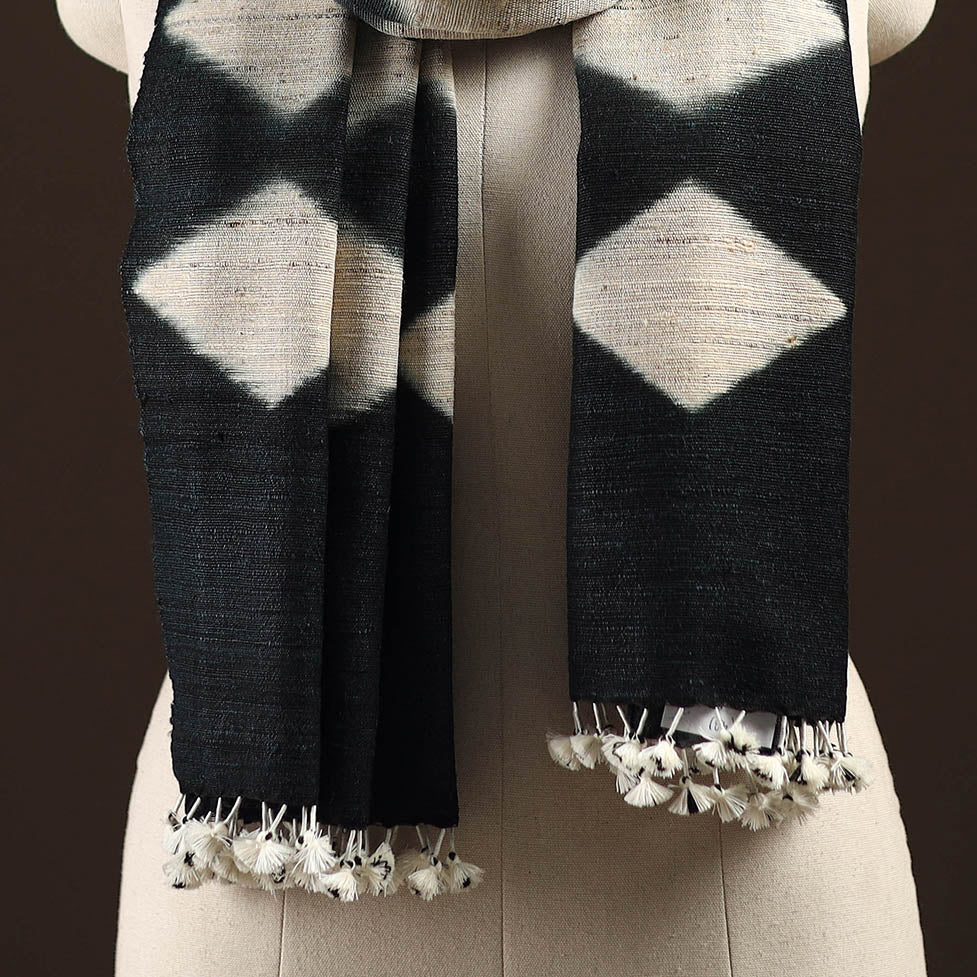 Kutch handwoven clamp dyed merino wool x katia silk shibori