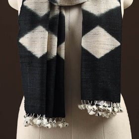 Kutch handwoven clamp dyed merino wool x katia silk shibori