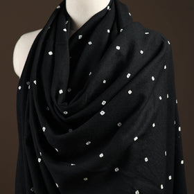 Kutch handwoven merino wool bandhani tie-dye shawl 89