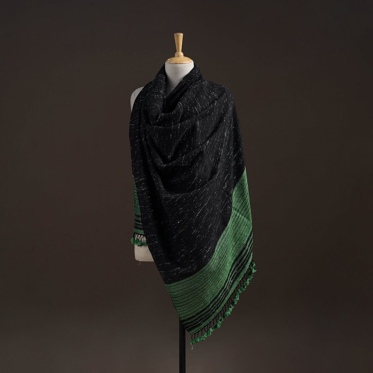 Kutch handwoven merino wool shawl 40 - handcrafted