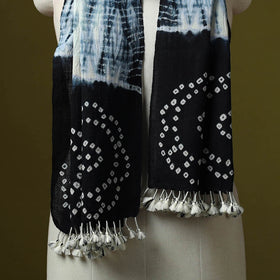 Kutch handwoven merino wool shibori & bandhani stole 47