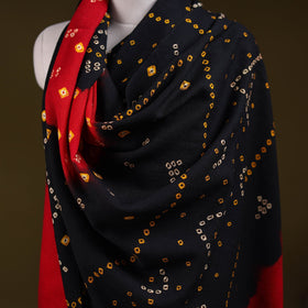 Kutch handwoven merino wool tie-dye bandhani shawl 02