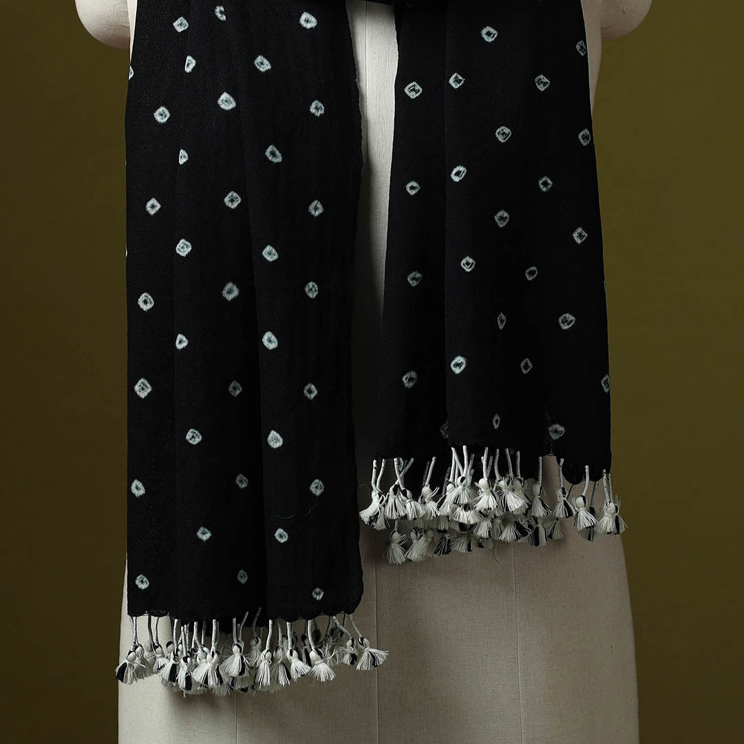 Kutch handwoven merino wool tie-dye bandhani stole 12