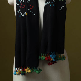 Kutch handwoven merino wool tie-dye bandhani stole 20