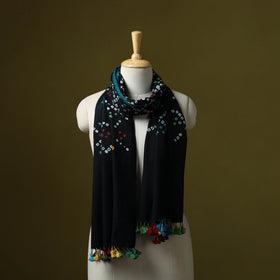 Kutch handwoven merino wool tie-dye bandhani stole 20