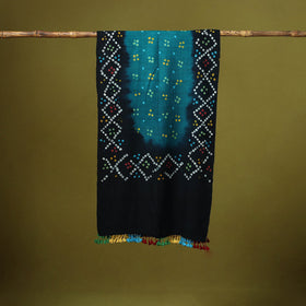 Kutch handwoven merino wool tie-dye bandhani stole 20