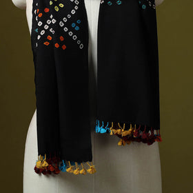 Kutch handwoven merino wool tie-dye bandhani stole 25