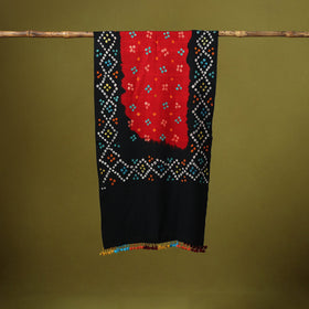 Kutch handwoven merino wool tie-dye bandhani stole 25