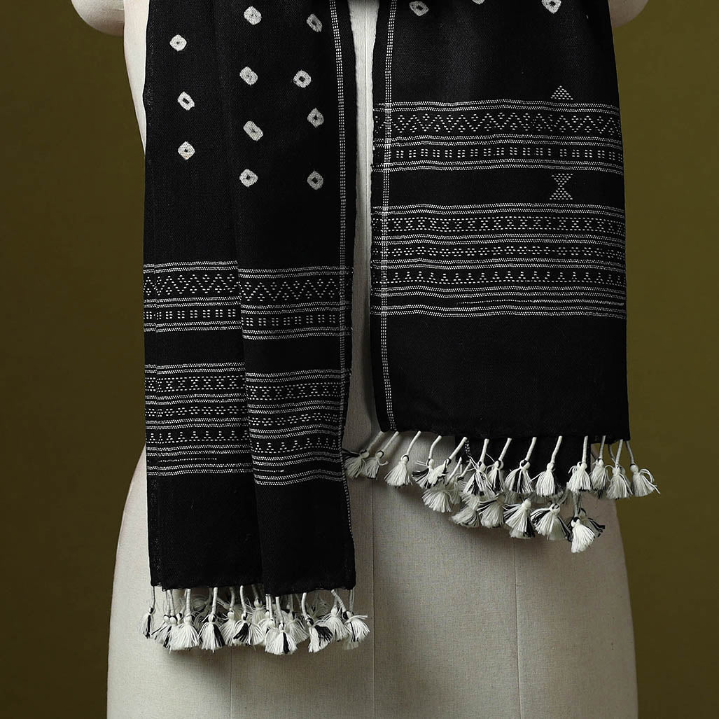 Kutch handwoven merino wool tie-dye bandhani stole 42