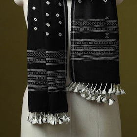 Kutch handwoven merino wool tie-dye bandhani stole 42