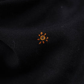 Black - kutch bhujodi handwoven mirror work acrylic wool