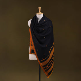 Black - kutch bhujodi handwoven mirror work acrylic wool