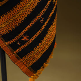 Black - kutch bhujodi handwoven mirror work acrylic wool