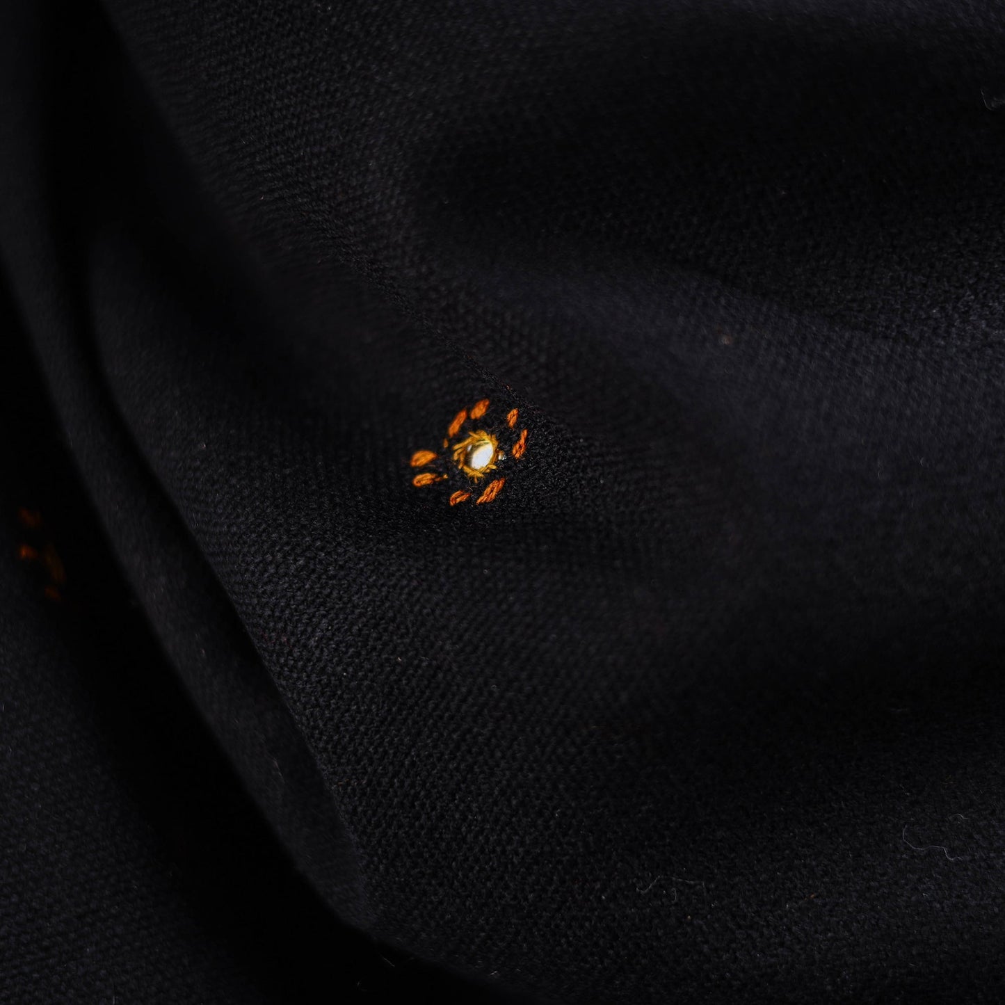 Black - kutch handwoven mirror work acrylic wool shawl 171