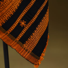 Black - kutch handwoven mirror work acrylic wool shawl 171