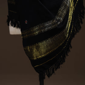 Kutch handwoven zari & mirror work acrylic wool shawl 28