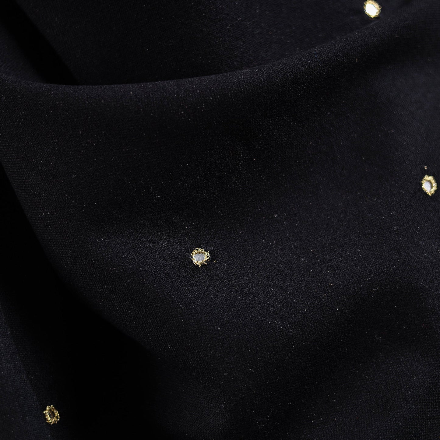 Kutch handwoven zari & mirror work acrylic wool shawl 63