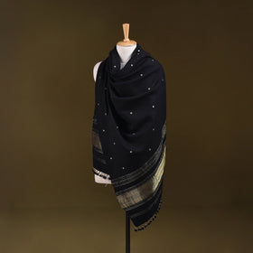 Kutch handwoven zari & mirror work acrylic wool shawl 63