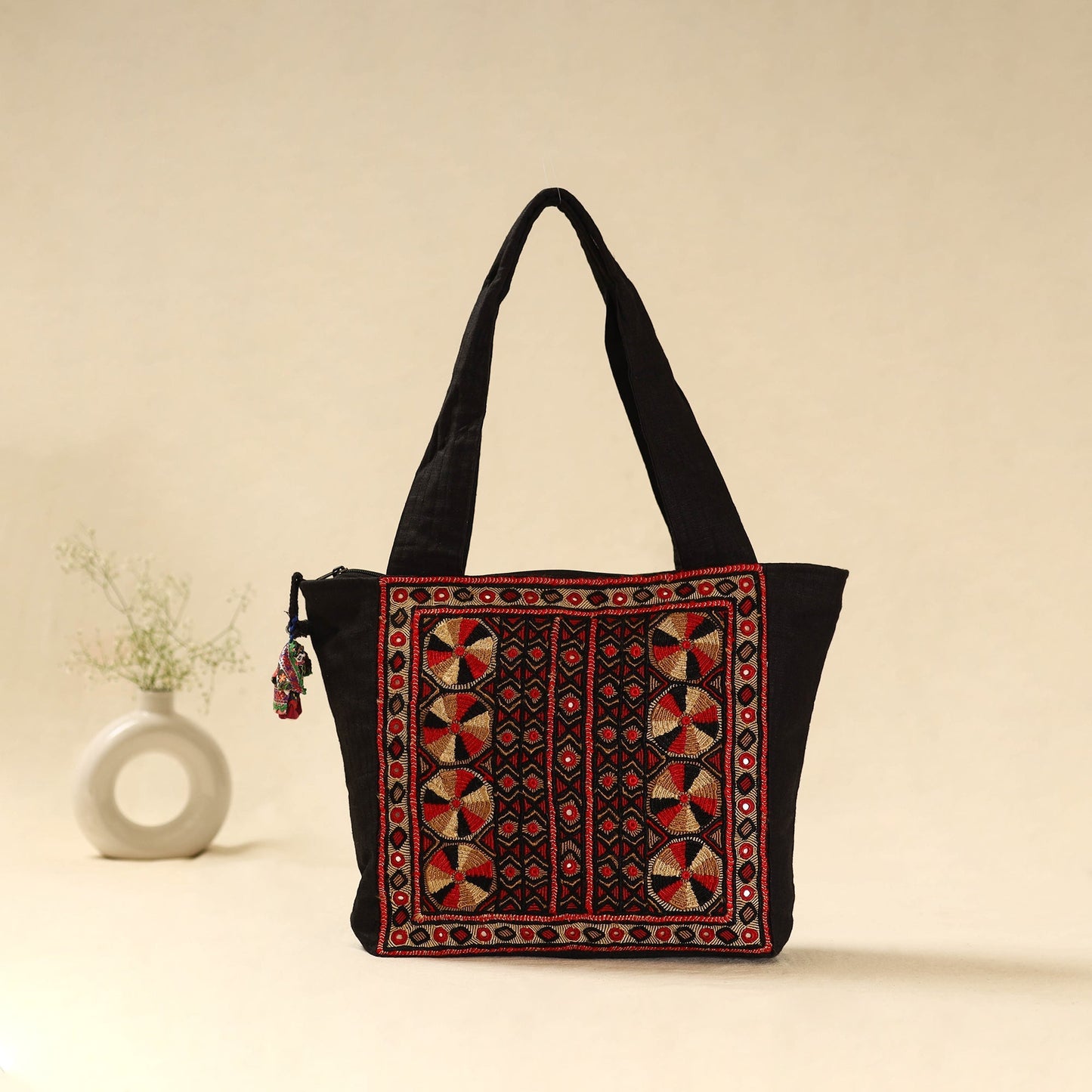 Kutch jat hand embroidered tote bag 113 - handcrafted