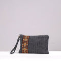 Black Kutch Jat Hand Embroidery Kala Cotton Clutch Purse
