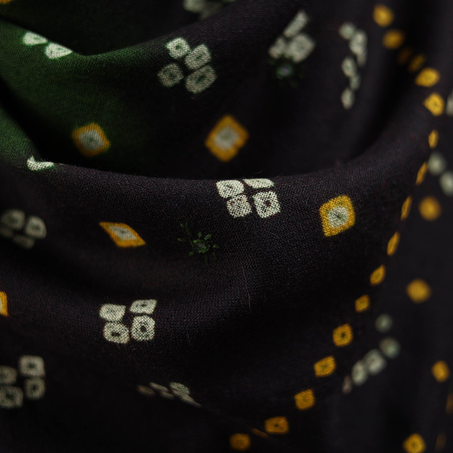 Kutch mirror work handwoven bandhani bagida merino wool