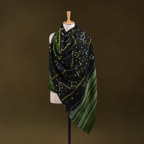 Kutch mirror work handwoven bandhani bagida merino wool