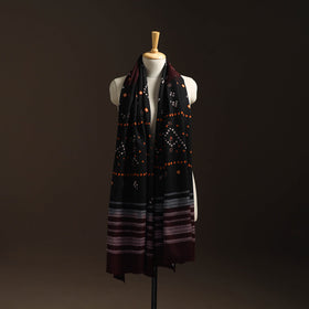 Kutch mirror work handwoven bandhani bagida woolen shawl 25