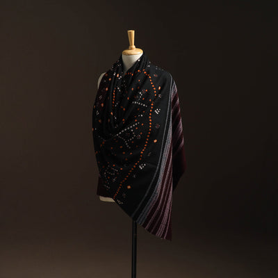 Kutch mirror work handwoven bandhani bagida woolen shawl 25