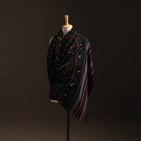 Kutch mirror work handwoven bandhani bagida woolen shawl 25