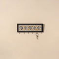 Kutch mud mirror work lippan art key holder (4 x 12 in) 18
