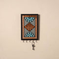 Kutch mud mirror work lippan art key holder (9 x 6 in) 38
