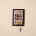 Kutch mud mirror work lippan art key holder (9 x 6 in) 50