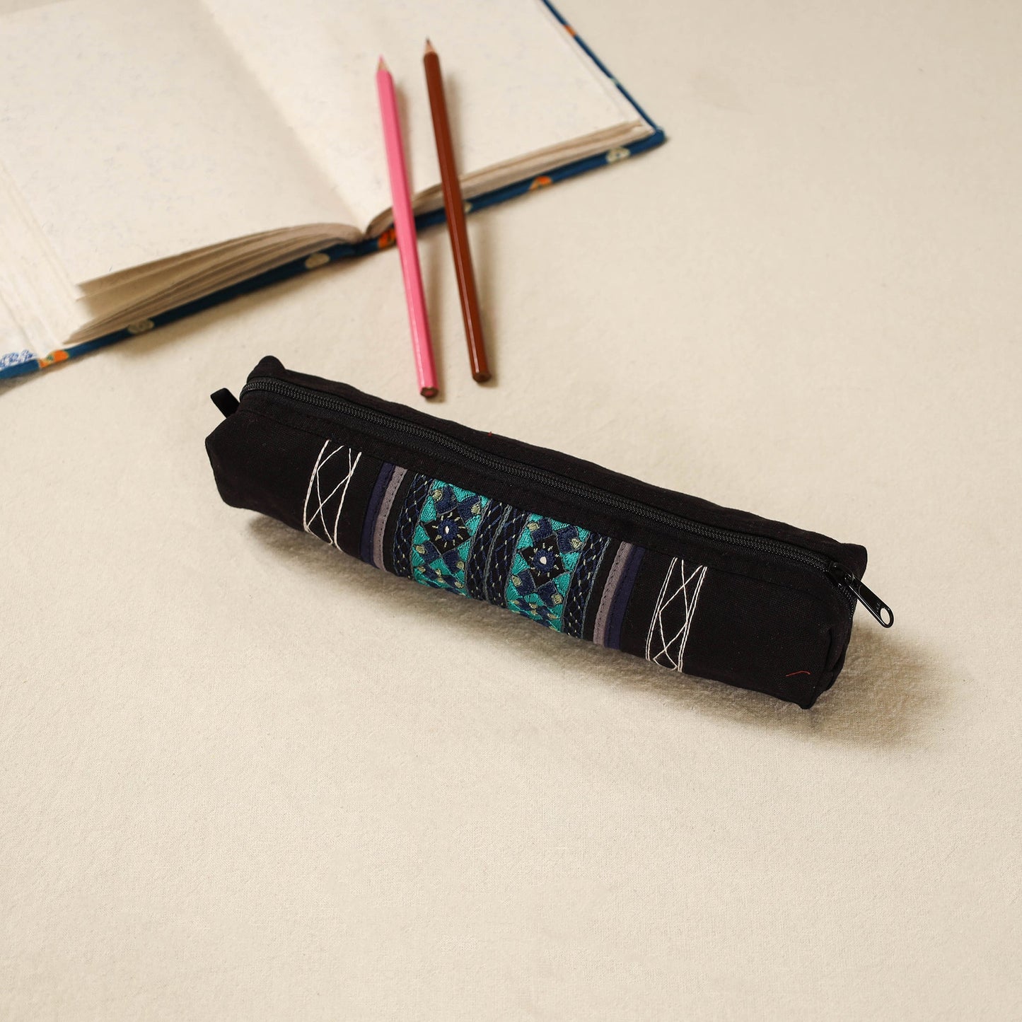 Kutch neran hand embroidered pencil pouch 236 - handcrafted