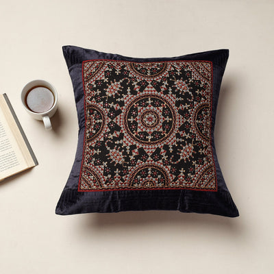  Kutch Neran Hand Embroidery Mashru Silk Cushion Cover 