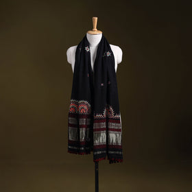 Black - kutch neran hand embroidery mirror work woollen