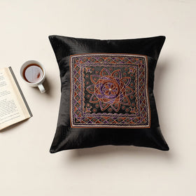  Kutch Pakko Bherni Hand Embroidery Mashru Silk Cushion Cover Online at iTokri.com