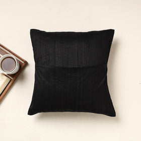Black Kutch Pakko Hand Embroidery Silk Cushion Cover