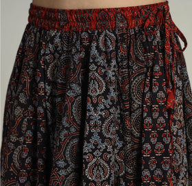 Black - kutch printed 24 kali cotton long skirt 03